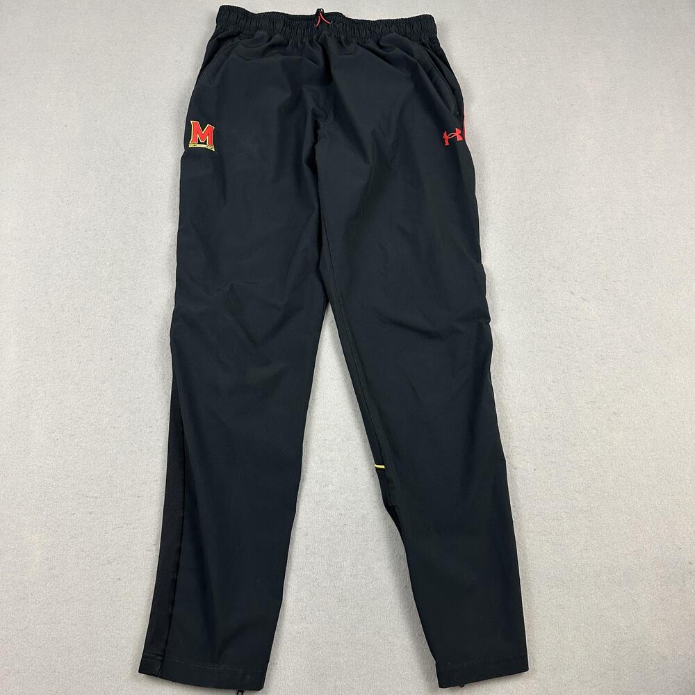 Maryland Terrapins Pants Men Large Black Under Armour NCAA Football Warm Up